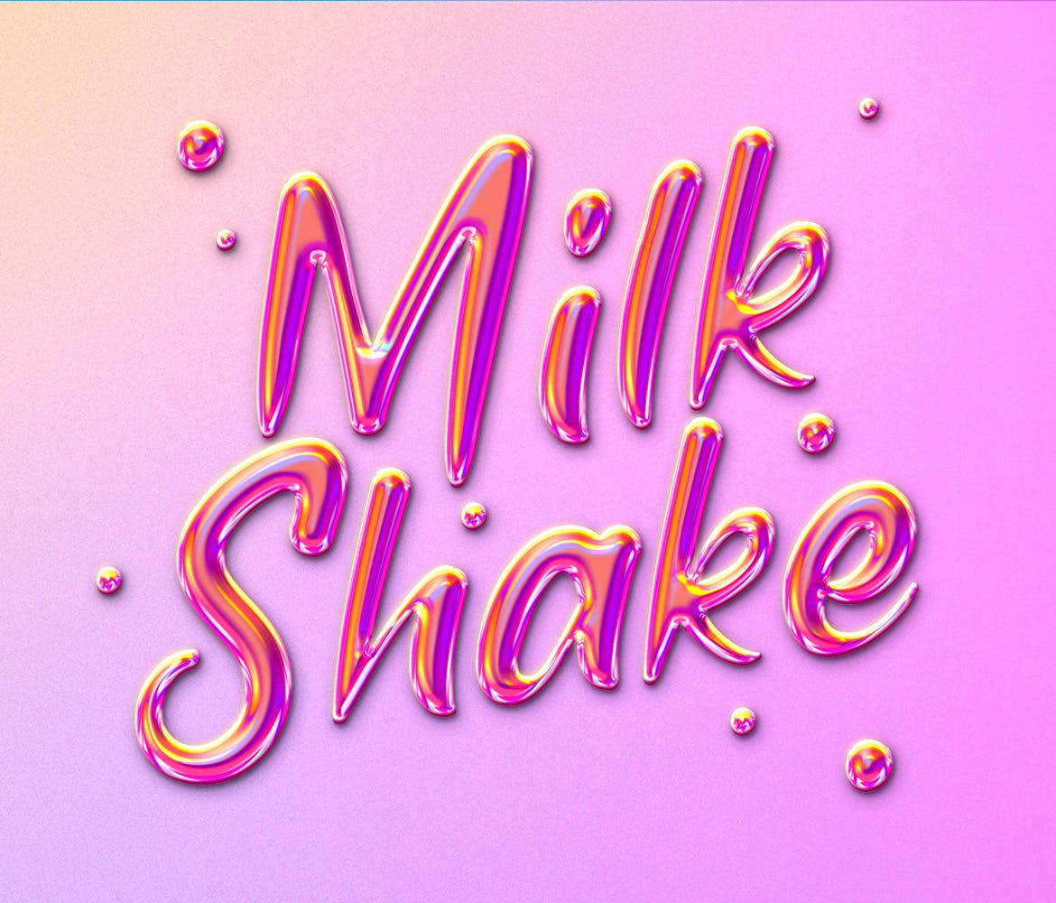 一套3D立体渐变字体设计图层PSD样式素材包