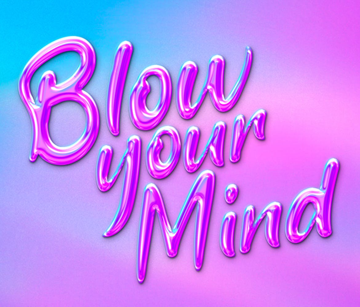 一套3D立体渐变字体设计图层PSD样式素材包