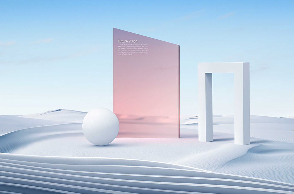 7个简约场景未来概念海报PSD设计模板