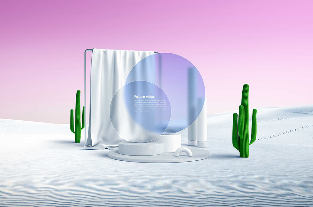 7个简约场景未来概念海报PSD设计模板