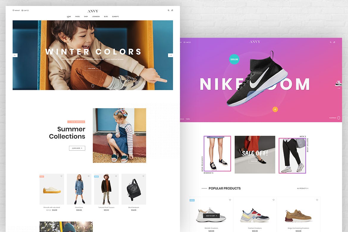 56个白色简洁版式丰富电商购物类WEB网站素材