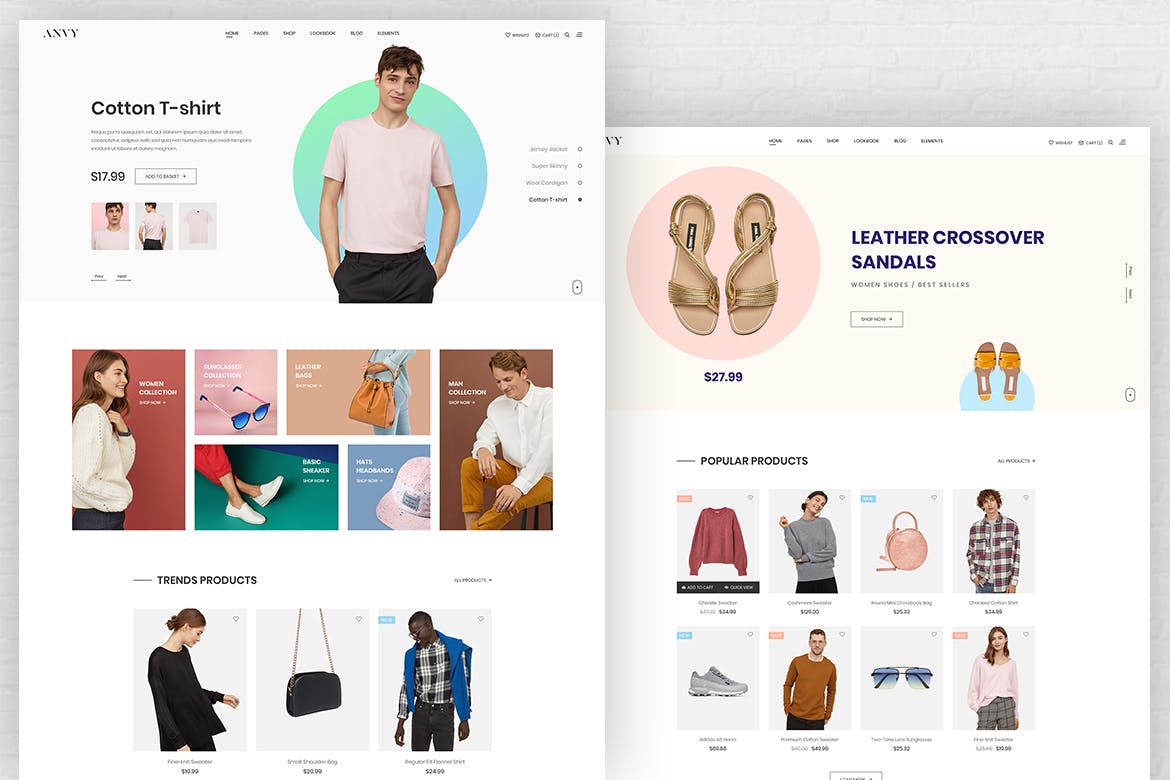 56个白色简洁版式丰富电商购物类WEB网站素材