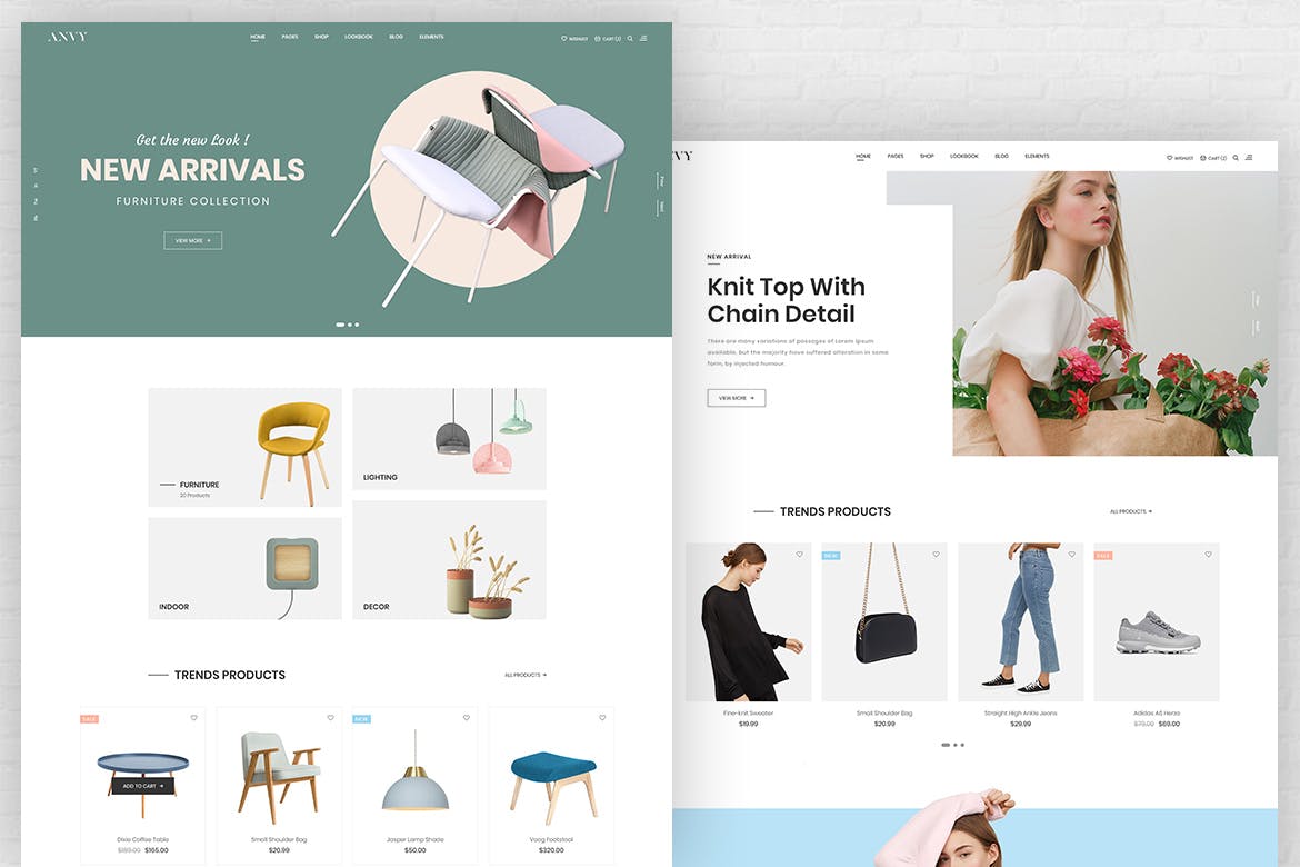 56个白色简洁版式丰富电商购物类WEB网站素材