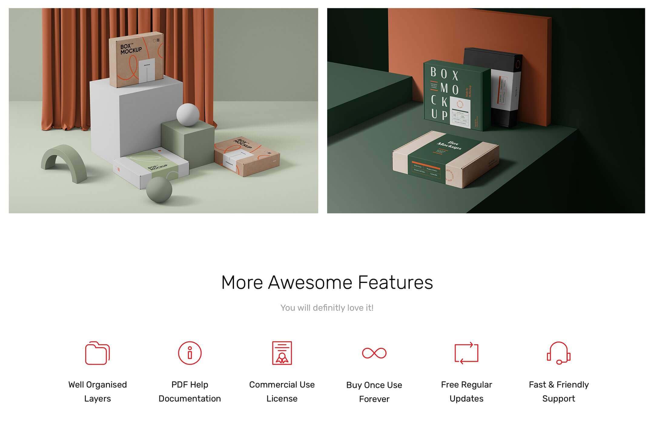 一套高端礼品盒包装设计样机PSD素材包