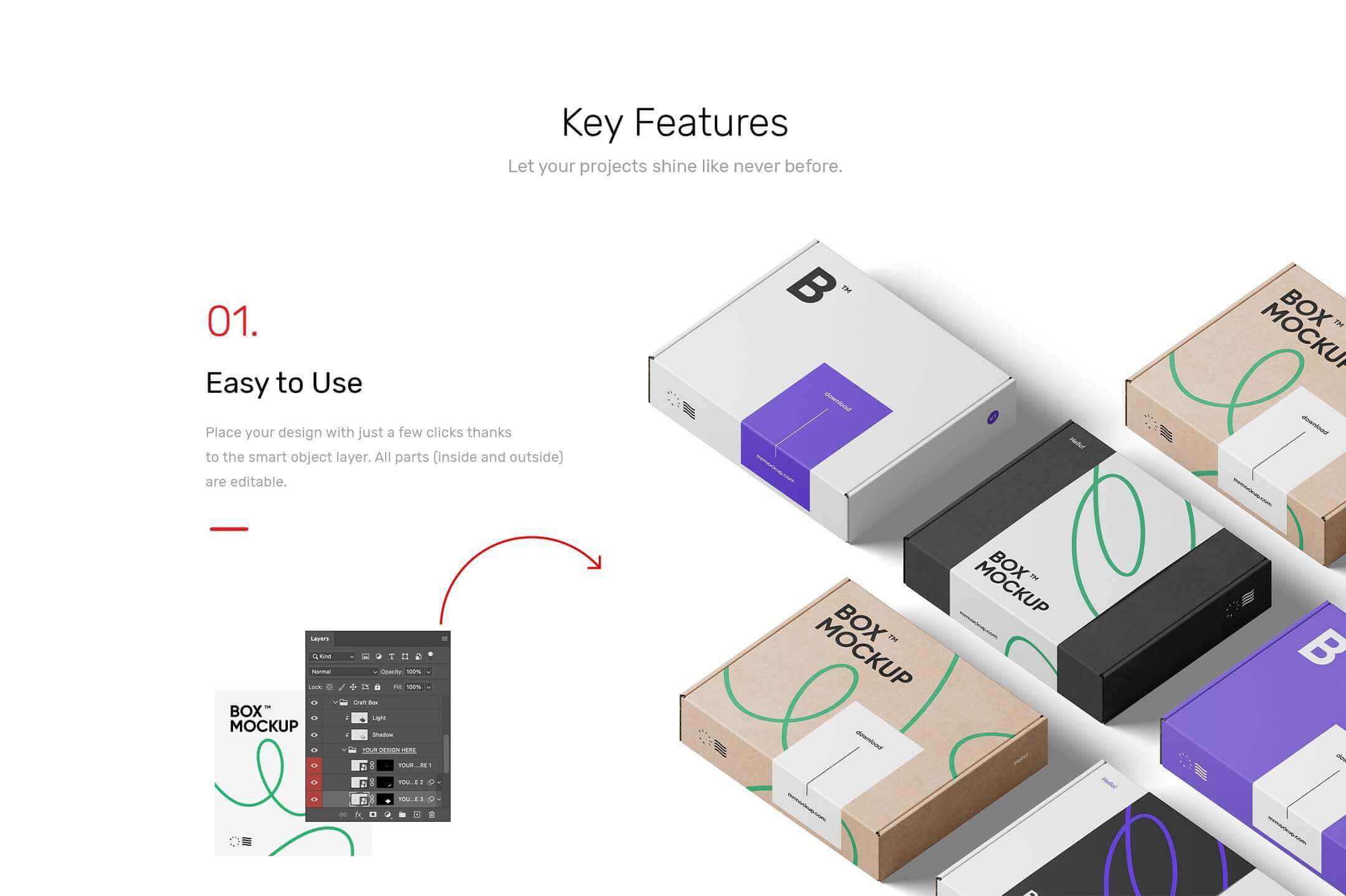 一套高端礼品盒包装设计样机PSD素材包