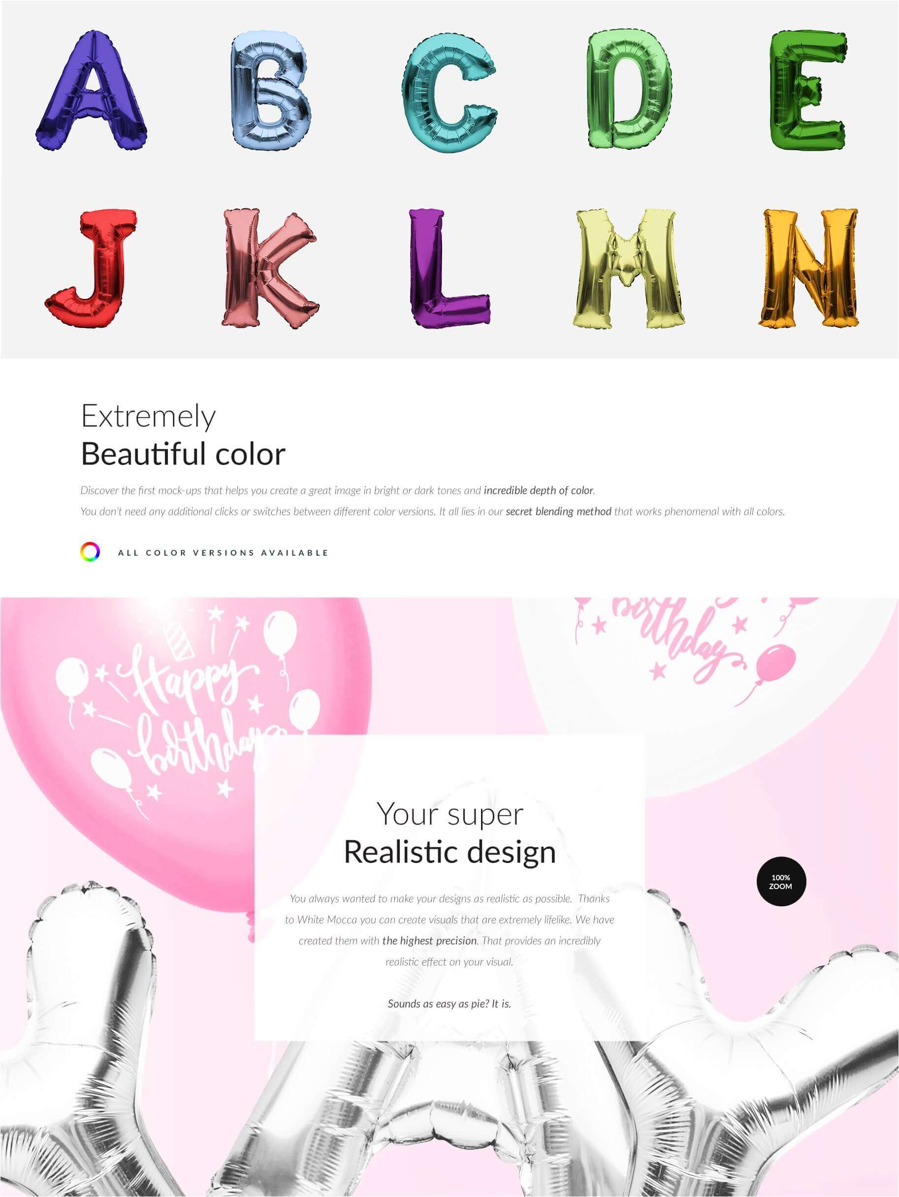 节日派对字母气球场景样机PSD素材