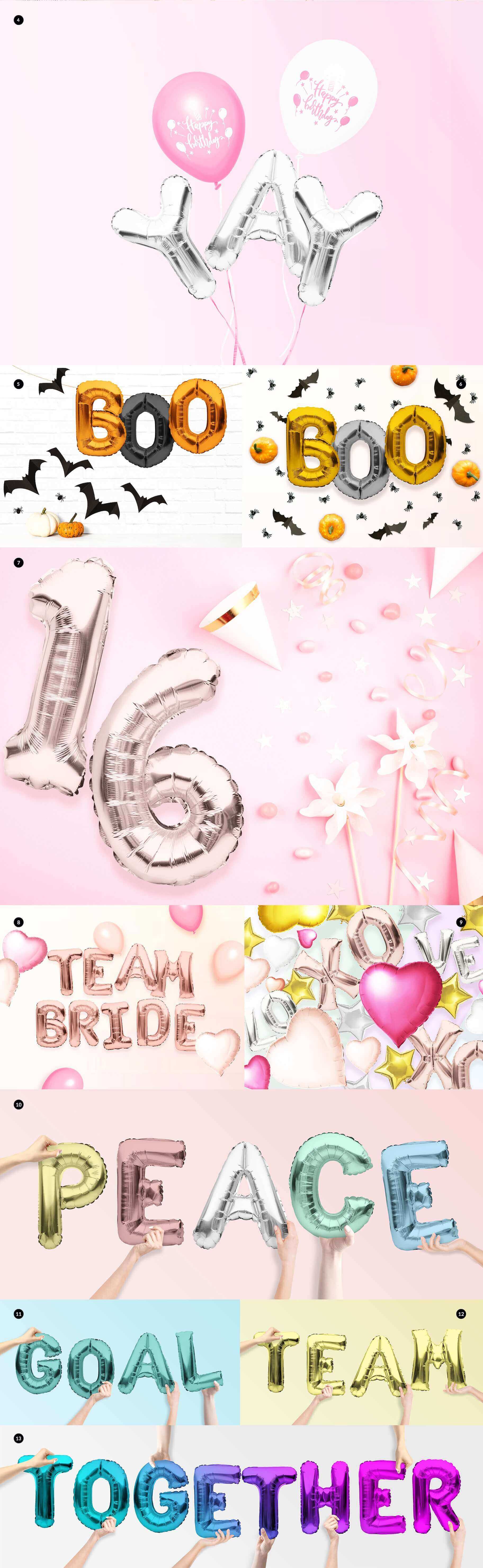 节日派对字母气球场景样机PSD素材