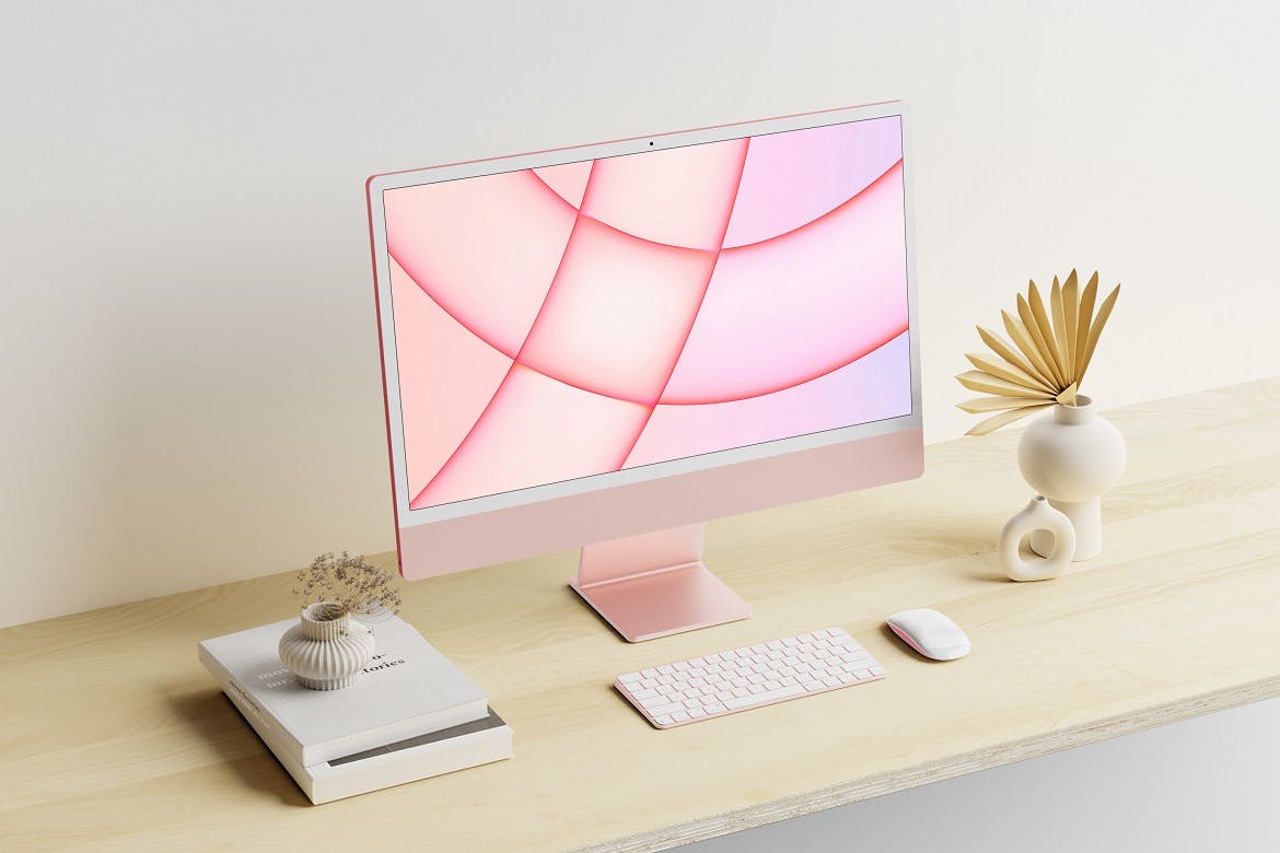 iMac M1芯片电脑样机PSD素材模型