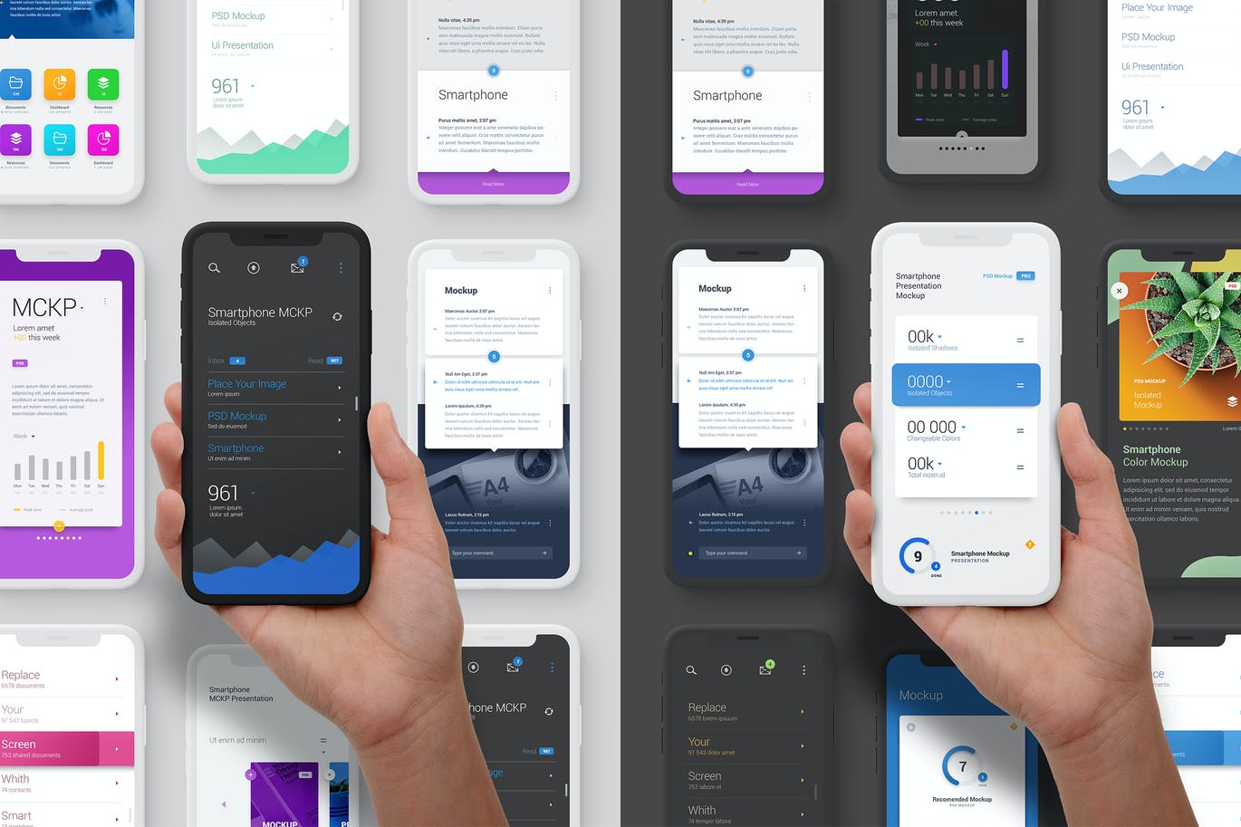 简洁真实手持手机PSD样机素材