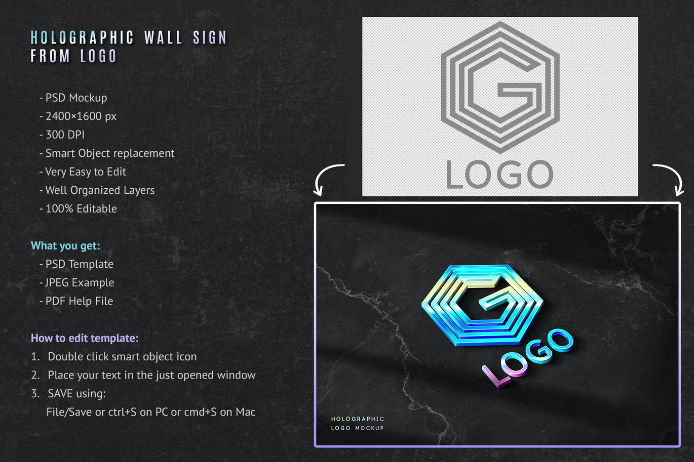 全息标识LOGO产品PSD模型素材