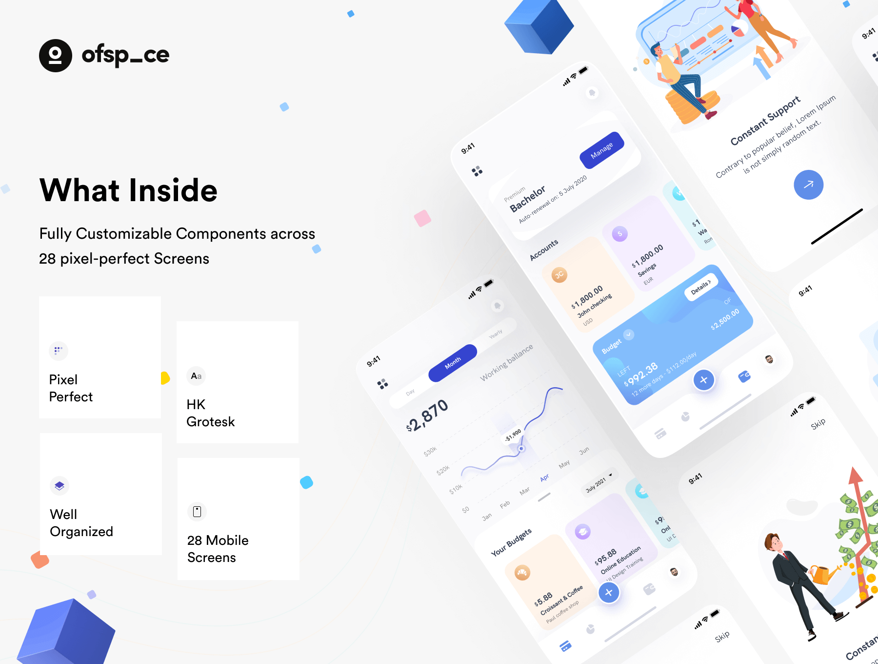 28个金融程序类APP UI KIT素材包