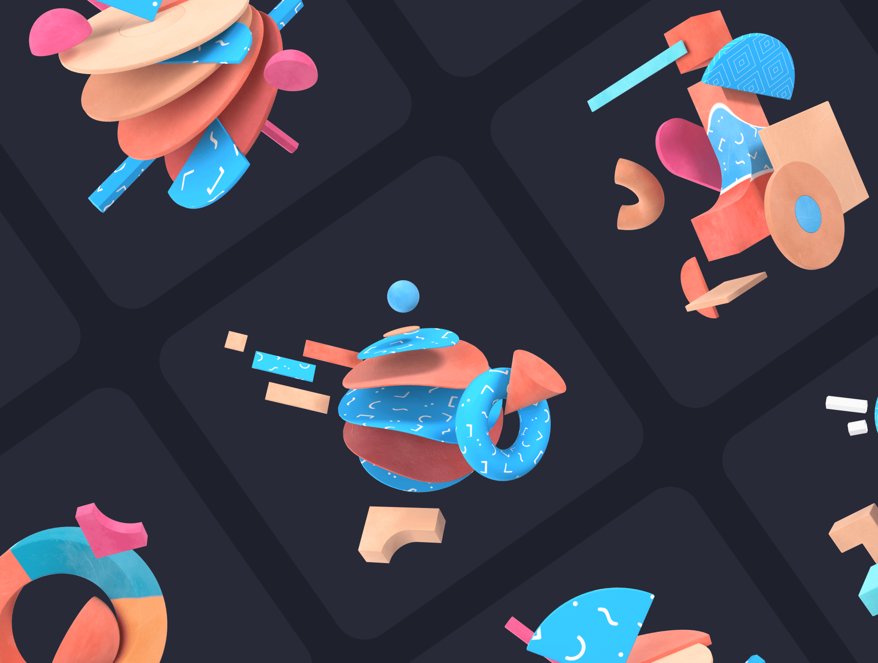 15个高分辨率抽象C4D模型素材