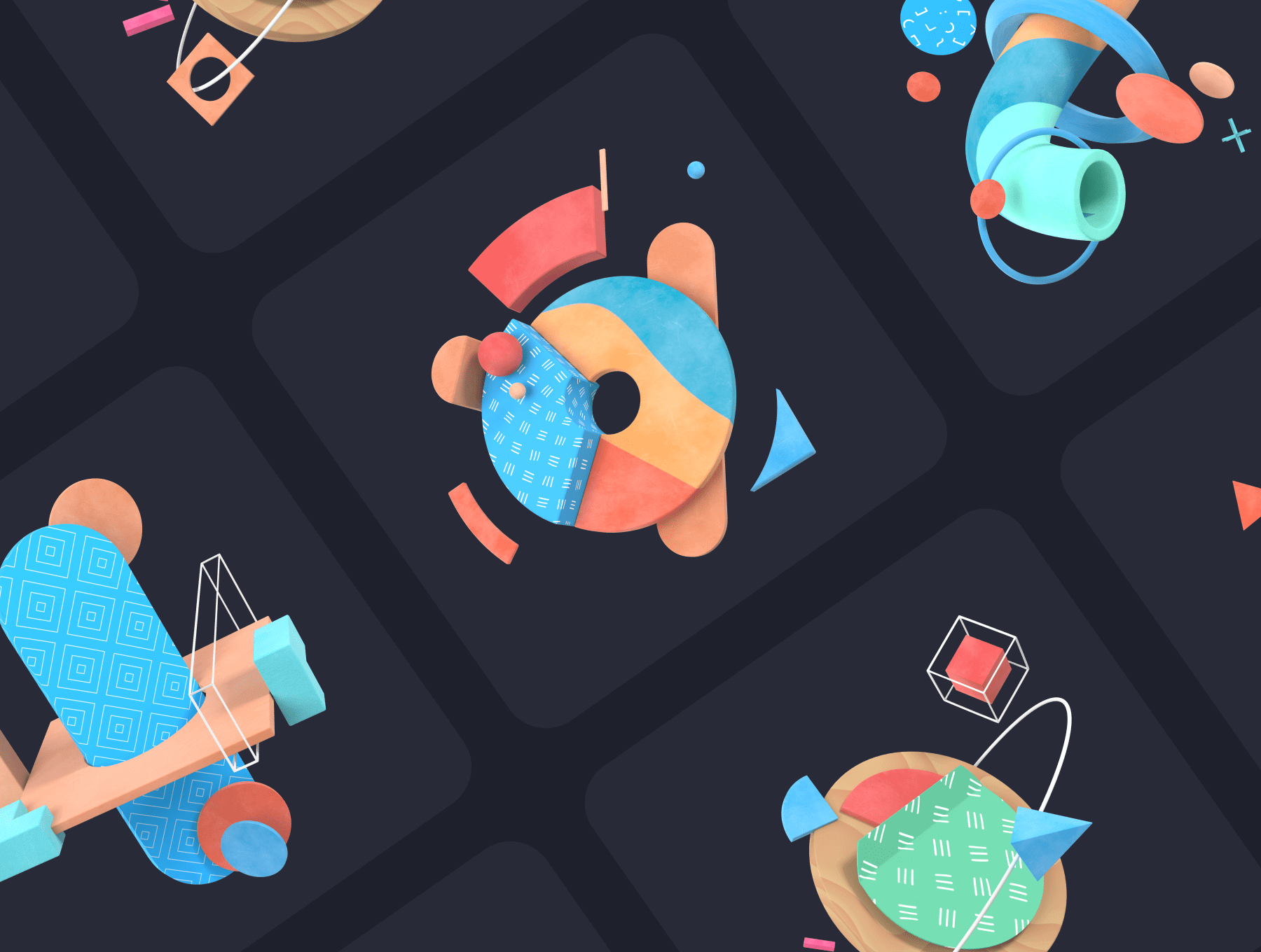 15个高分辨率抽象C4D模型素材