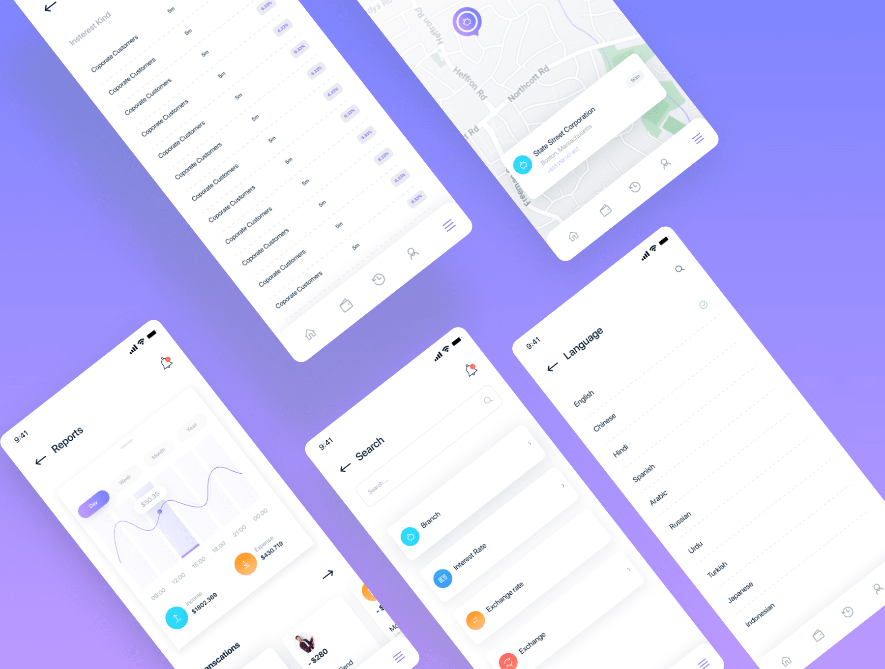 30个紫色风格银行应用APP UI KIT素材包(Figma)