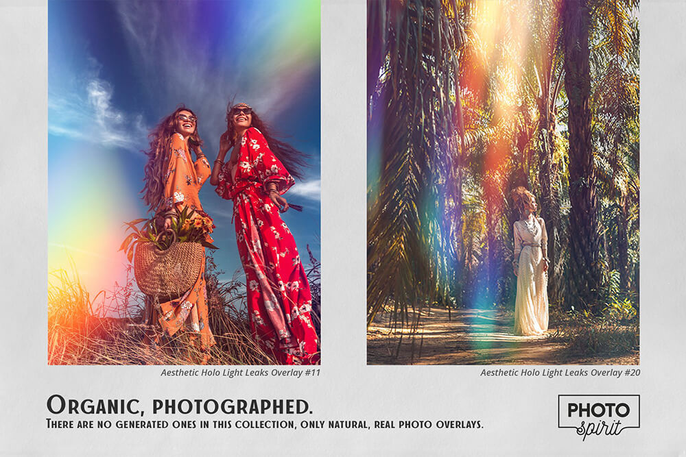 效果唯美的全息彩虹漏光照片叠层JPG素材