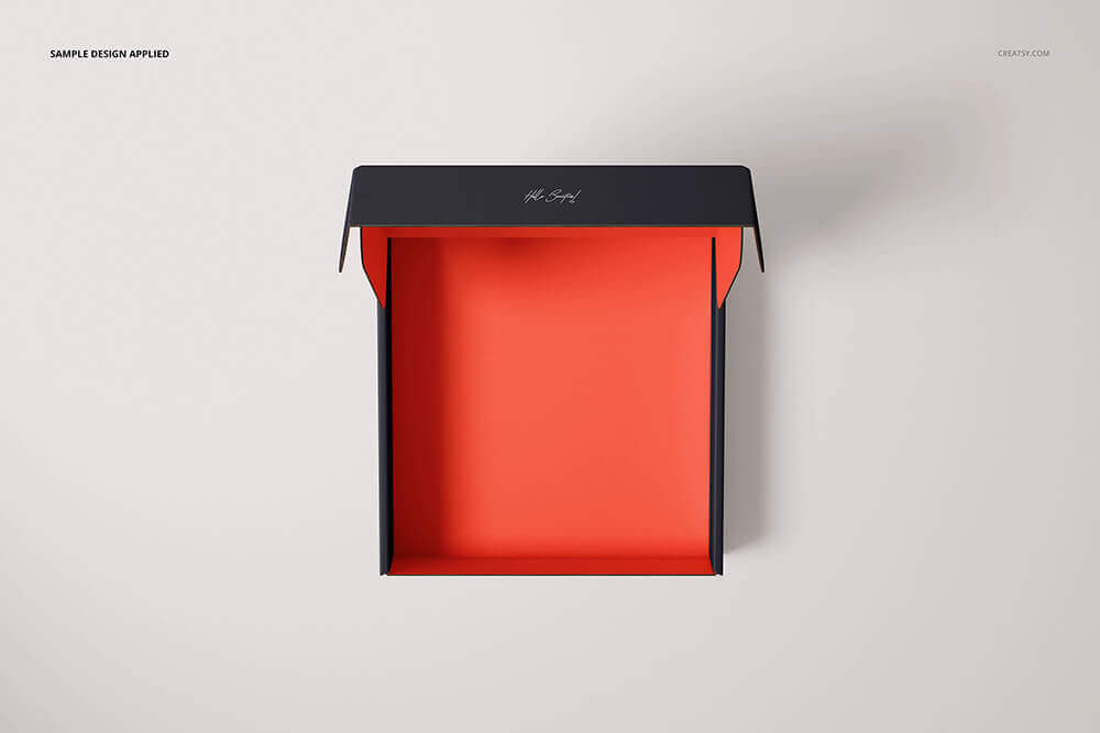 一组硬纸箱/礼品盒包装设计PSD样机素材