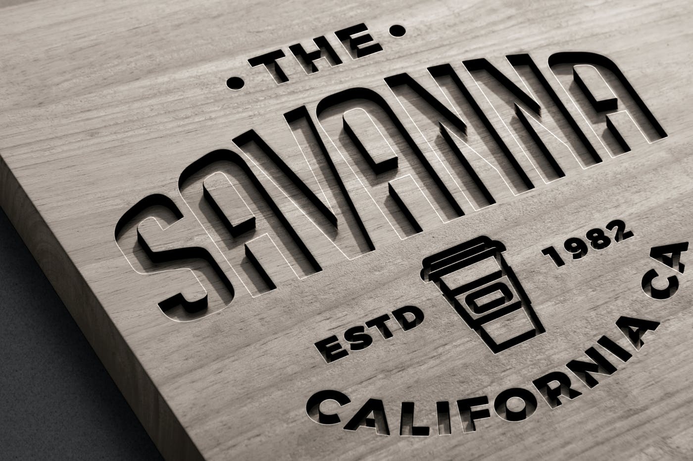 超级逼真的雕刻木标志LOGO样机PSD素材包