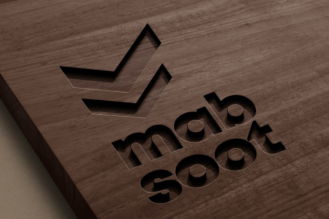 超级逼真的雕刻木标志LOGO样机PSD素材包