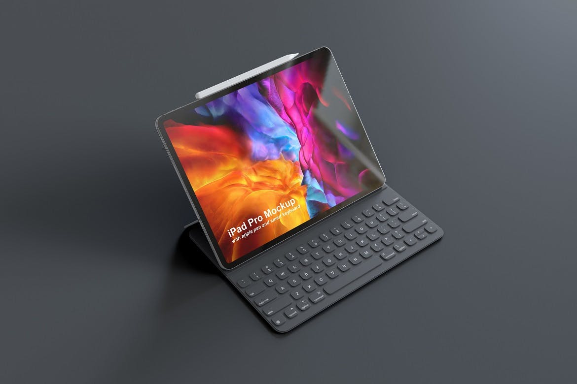 苹果iPad Pro和键盘PSD模型素材