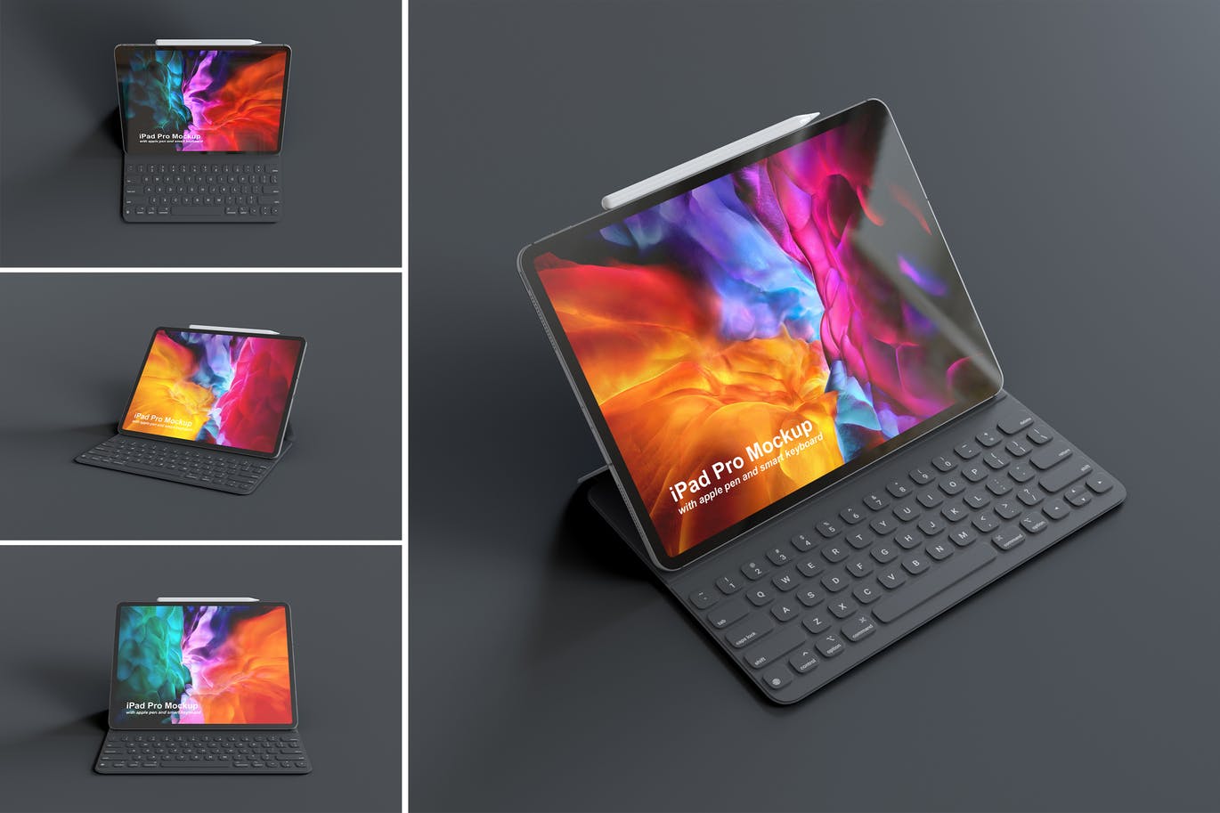 苹果iPad Pro和键盘PSD模型素材