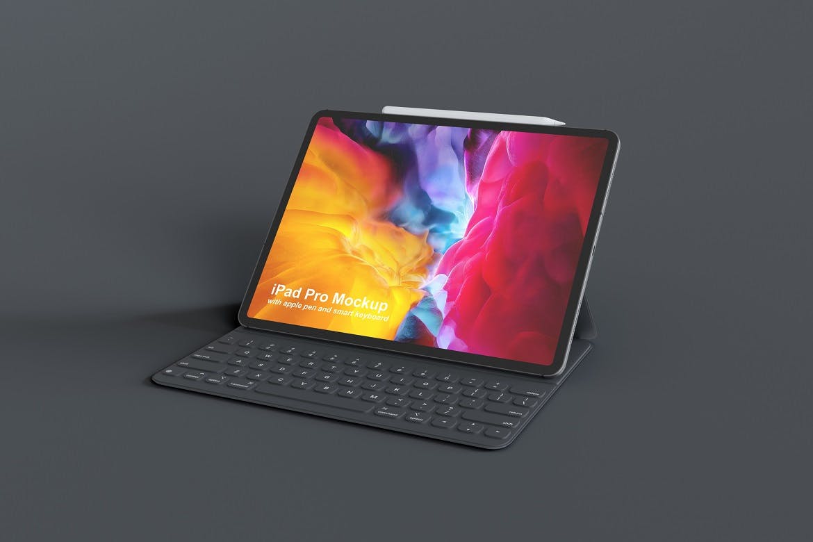 苹果iPad Pro和键盘PSD模型素材