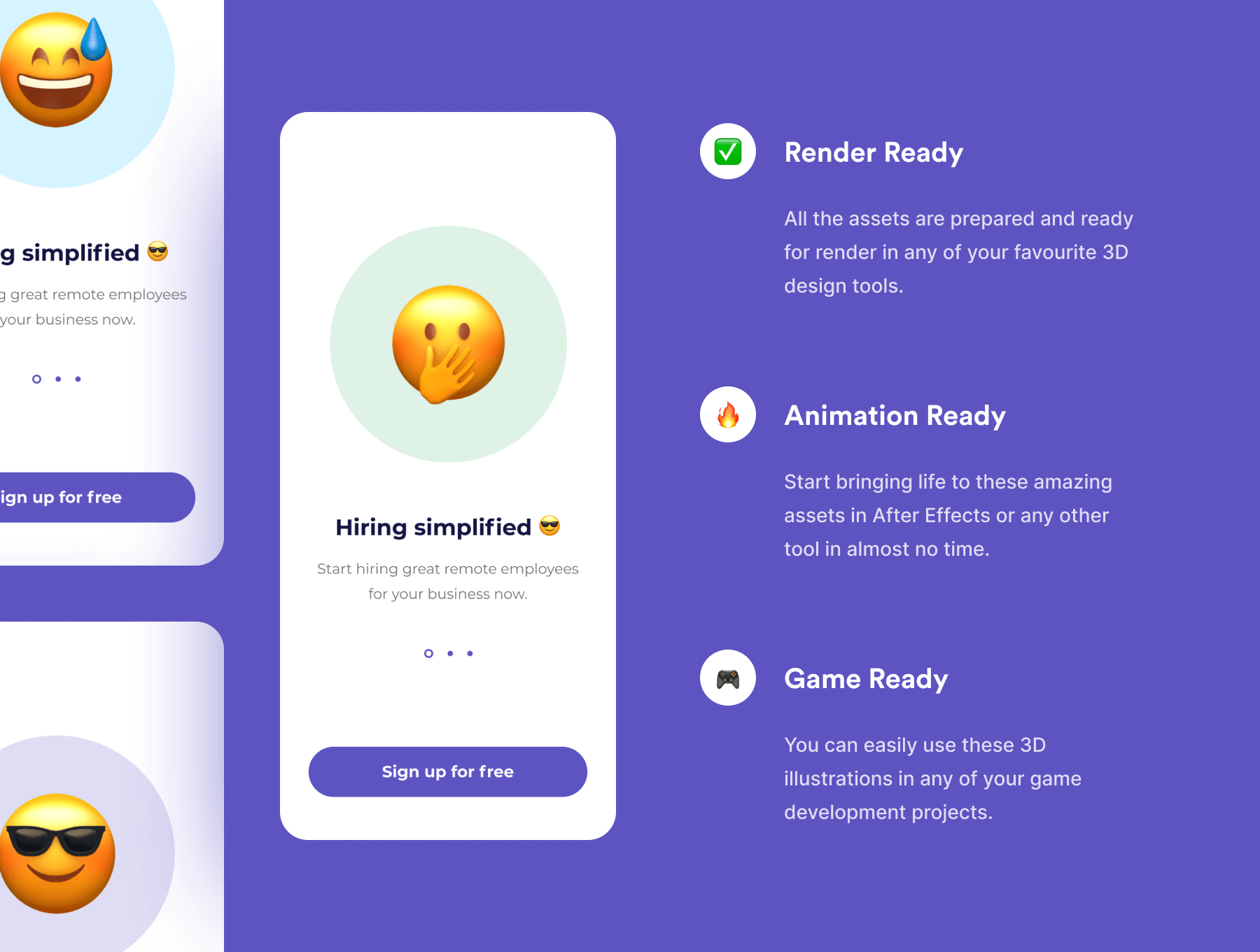 70个非常精致的Emoji表情包3D模型C4D模型表情包素材