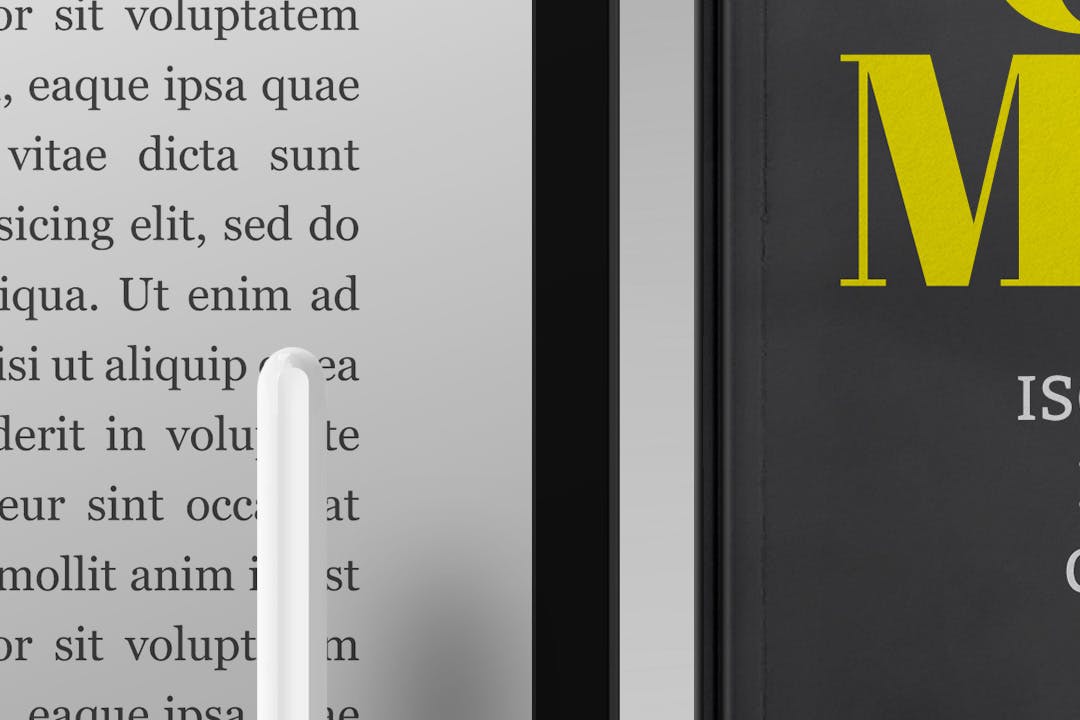 逼真的kindle电子书阅读器PSD样机素材