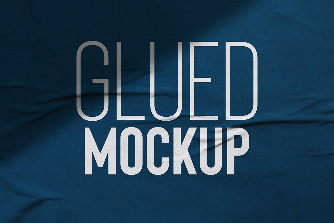 4个胶合纹理样式PSD样机素材模型