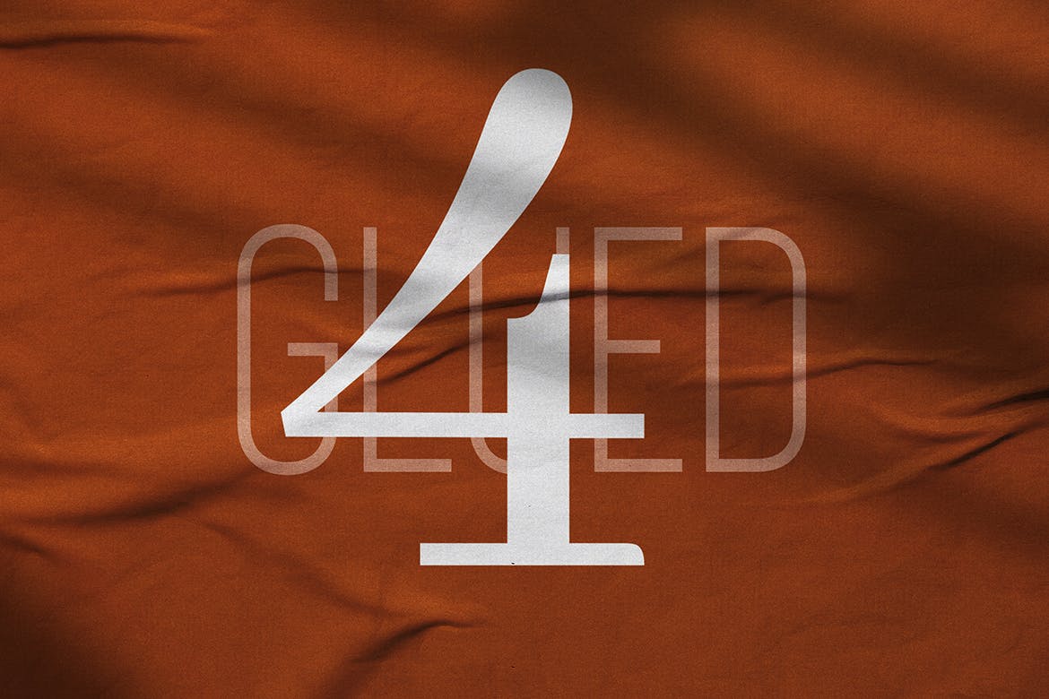 4个胶合纹理样式PSD样机素材模型