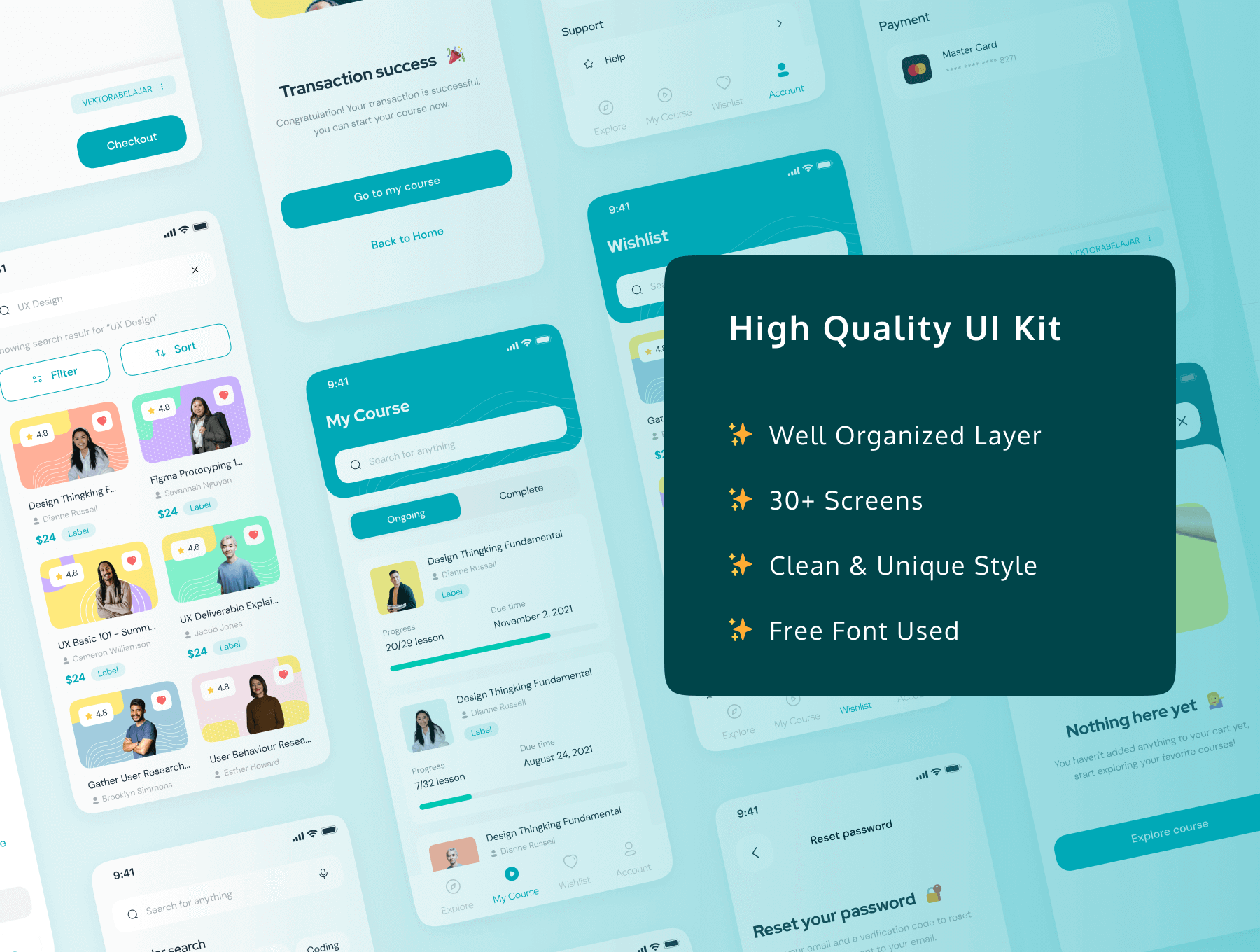 30个课程移动应用APP UI KIT素材包