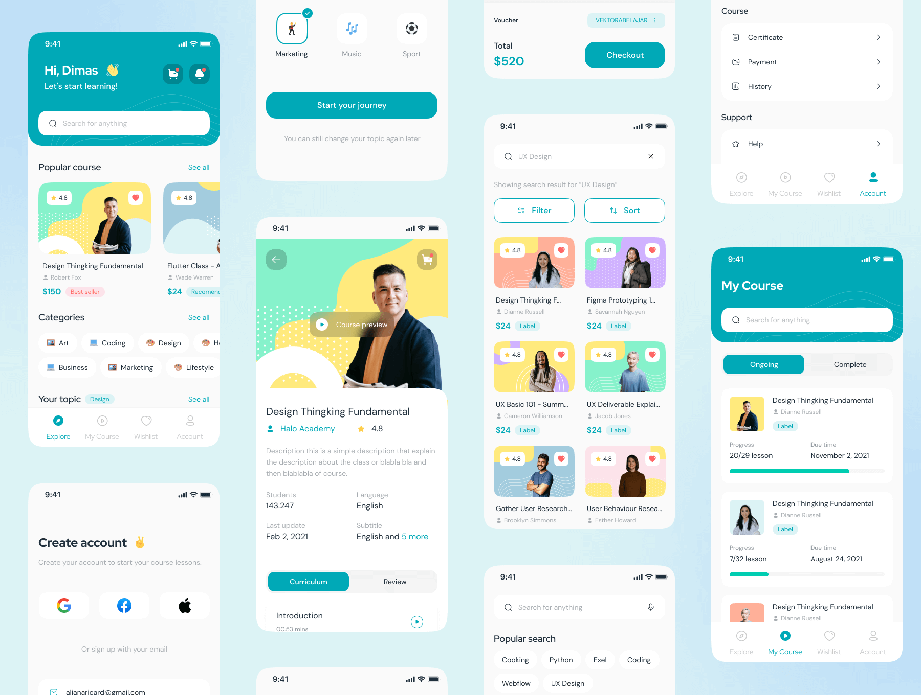 30个课程移动应用APP UI KIT素材包