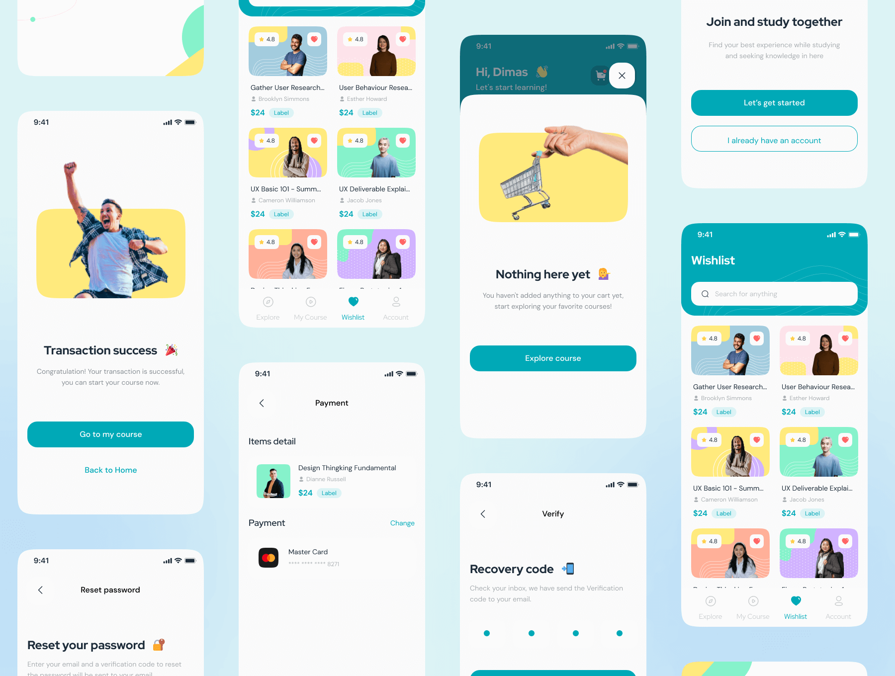30个课程移动应用APP UI KIT素材包