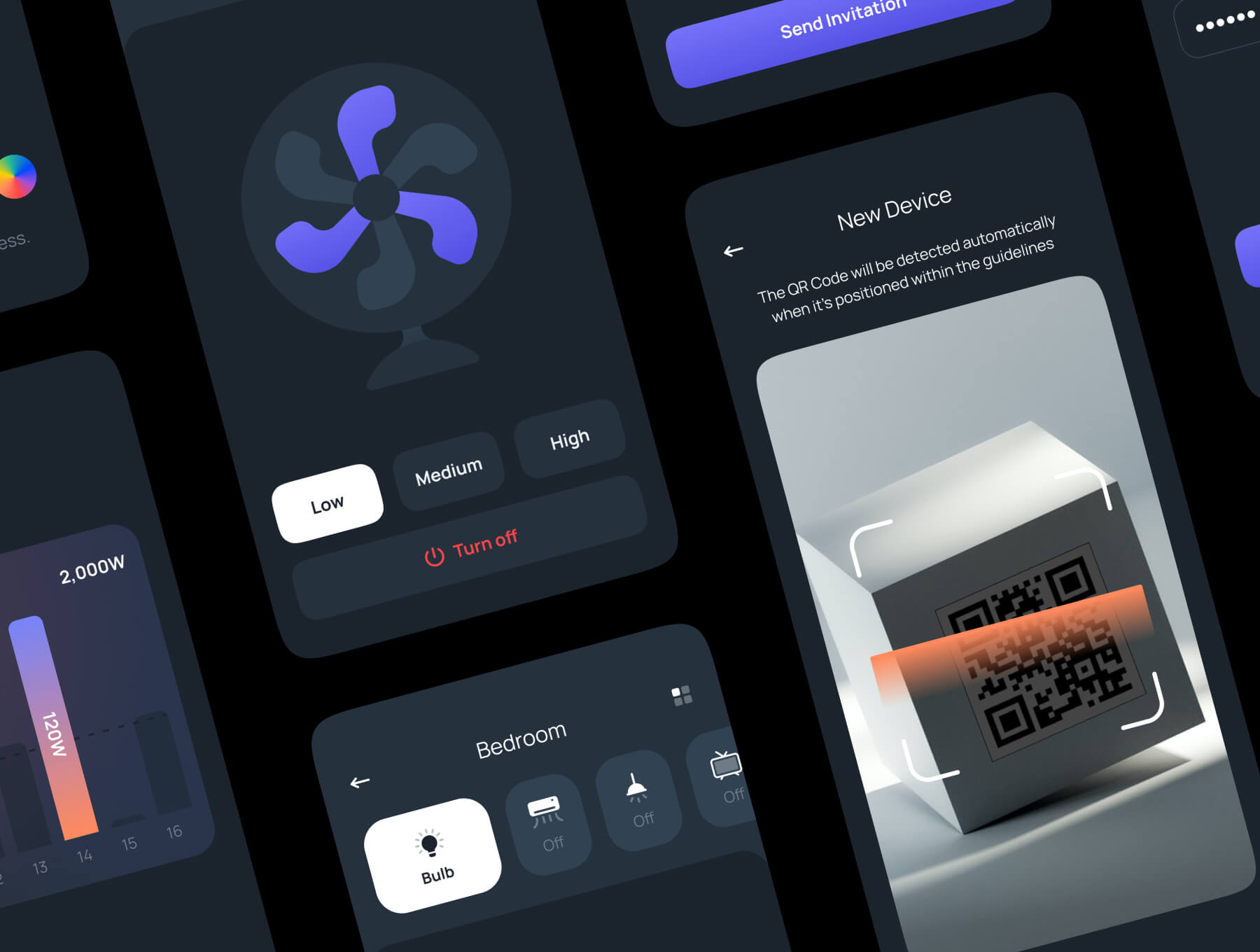 31个酷炫黑色智能家居主题UI KIT素材包