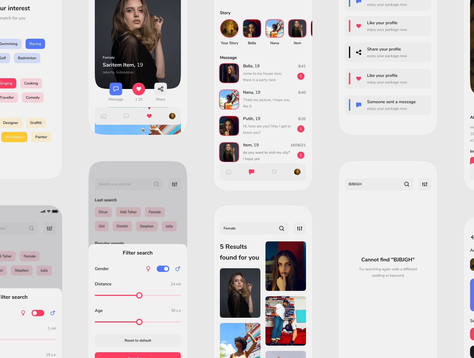 60+适用于Iphone X交友约会类型APP UI kit素材包（Figma）