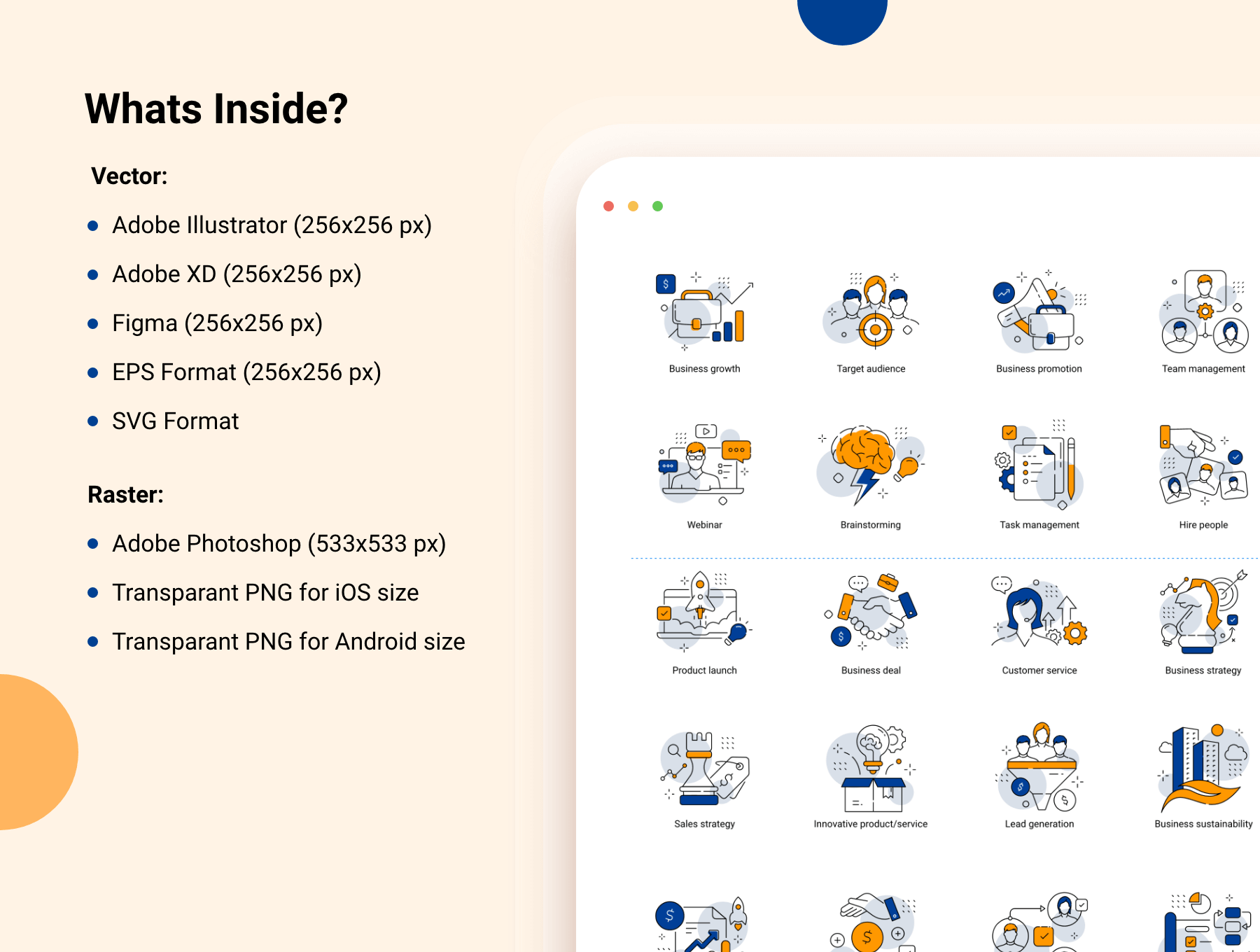 24个精致的业务管理类双色图标素材包