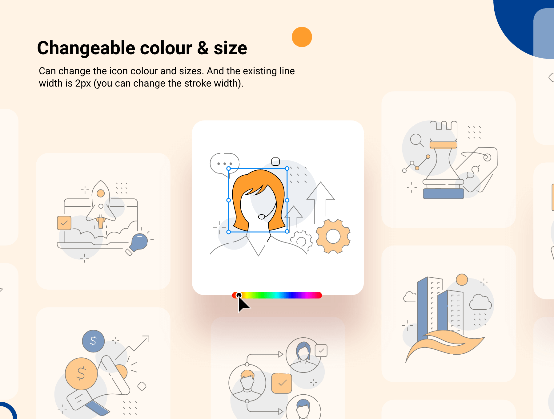 24个精致的业务管理类双色图标素材包