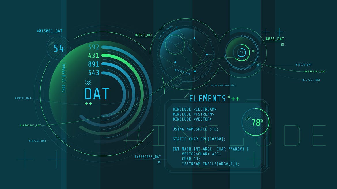 一套非常有科技感的HUD Pro信息图表素材