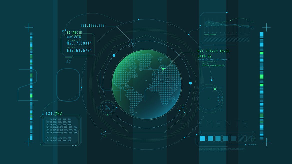 一套非常有科技感的HUD Pro信息图表素材