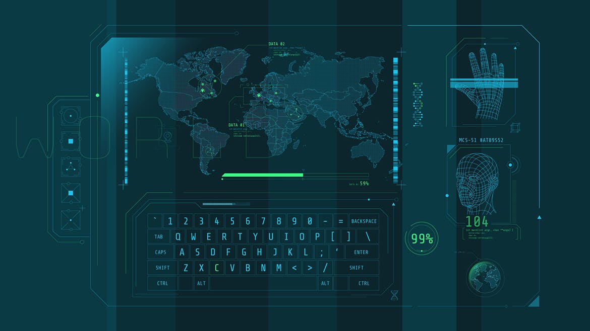 一套非常有科技感的HUD Pro信息图表素材