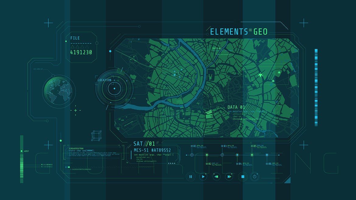 一套非常有科技感的HUD Pro信息图表素材