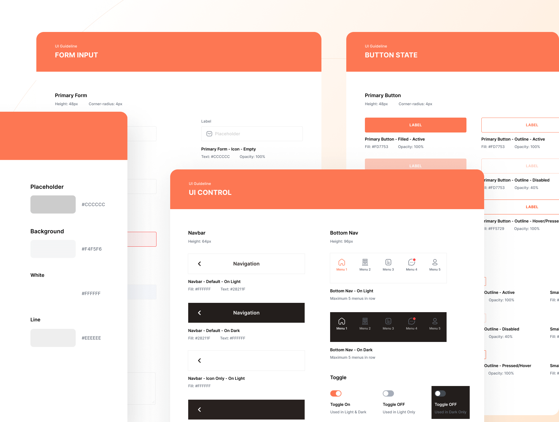 80+橙色风格清新的求职找工作搜索工作APP UI kit素材包