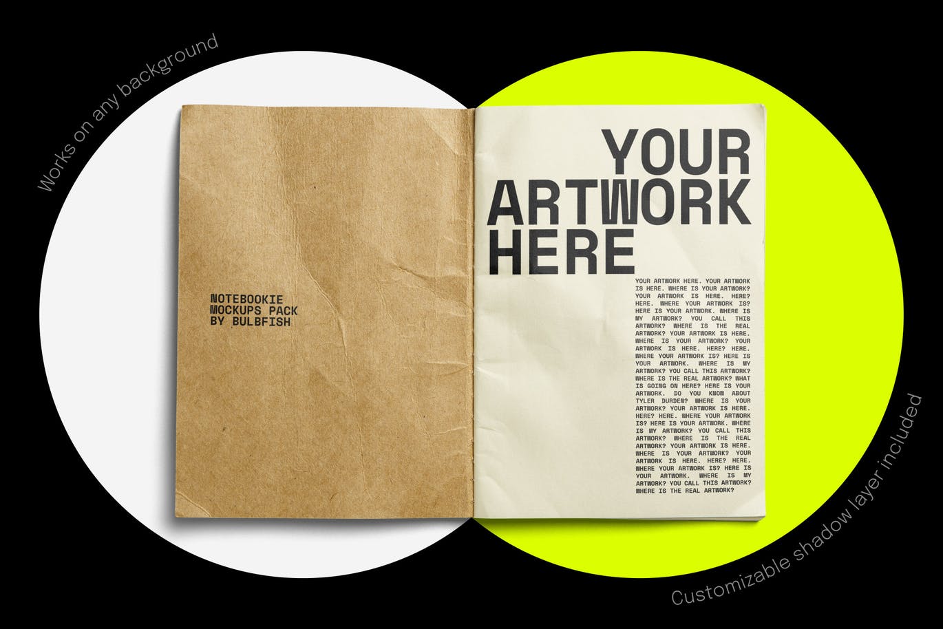 12个高级逼真的牛皮纸笔记本VI样机PSD设计素材模型