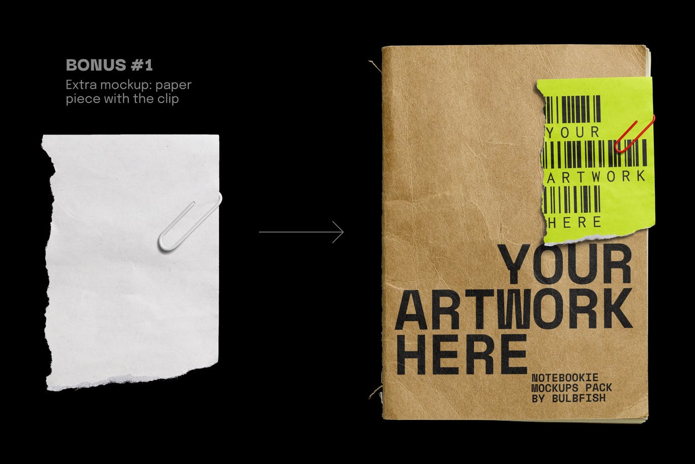 12个高级逼真的牛皮纸笔记本VI样机PSD设计素材模型