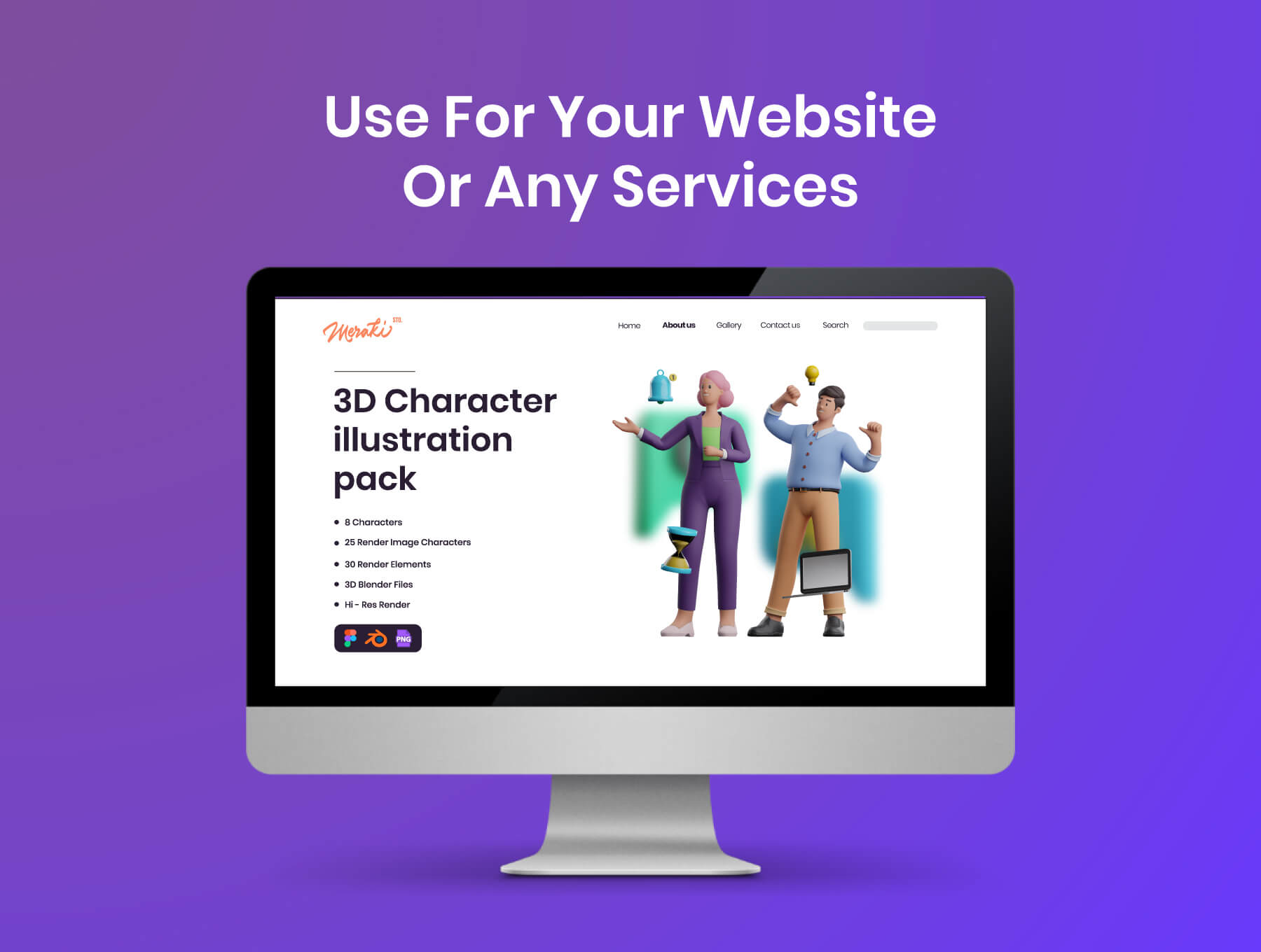 一套非常酷炫与众不同的3D商业插画人物素材包