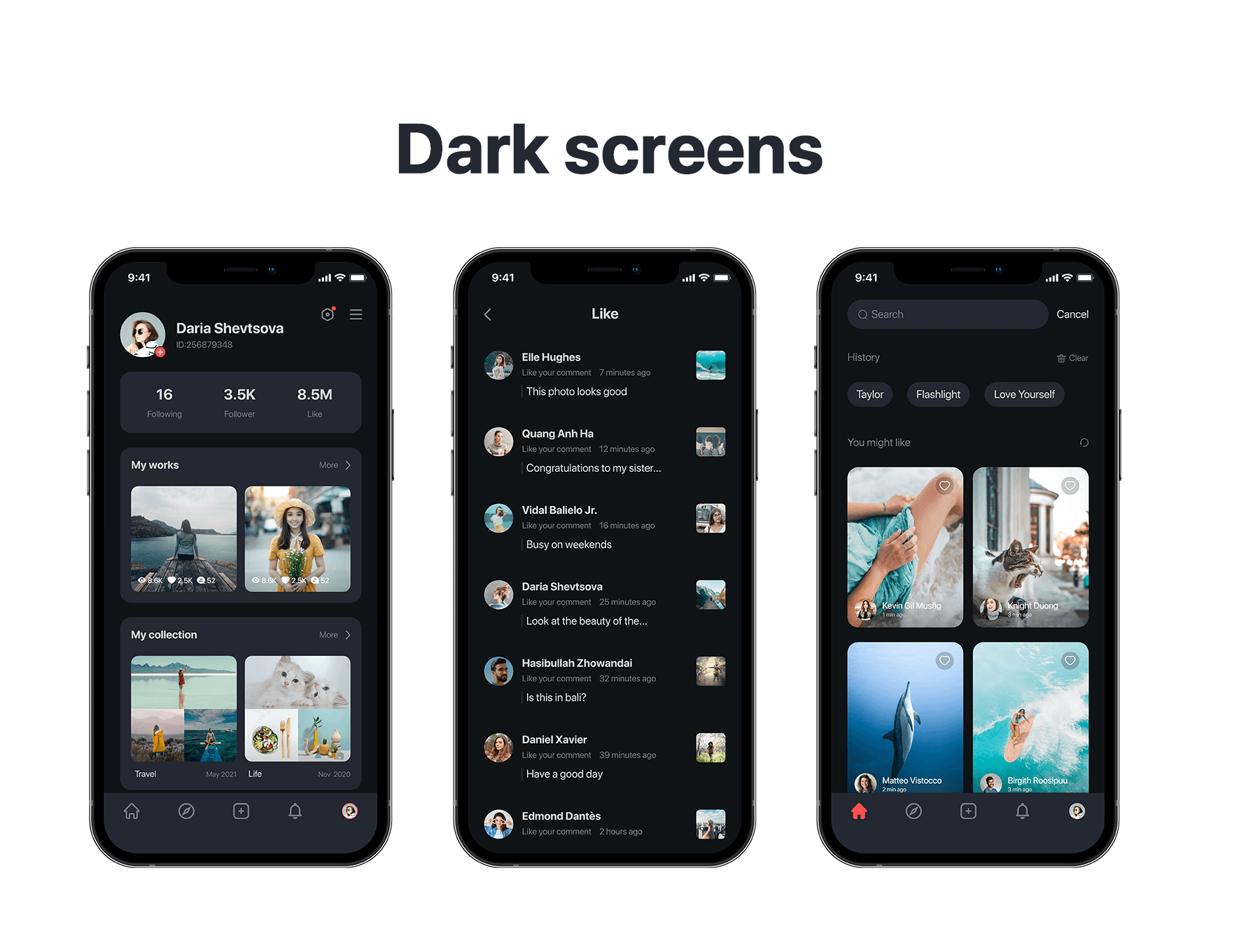 集编辑分享照片视频及消息的社交应用APP UI KIT素材包