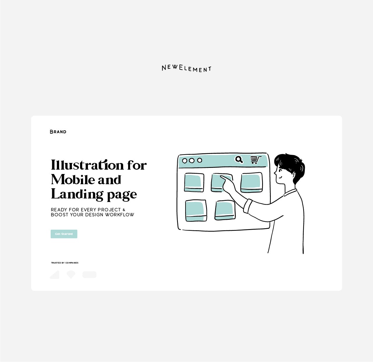 一套简洁抽象多用途电商banner海报登录页矢量插画素材包