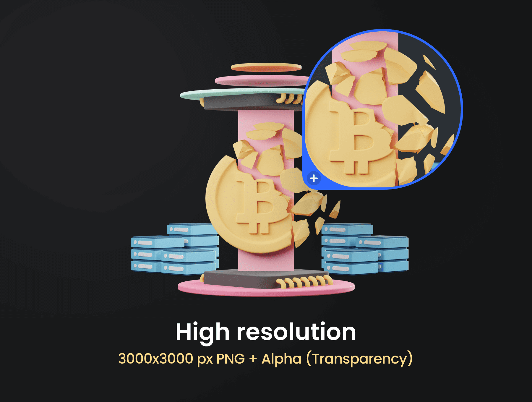 一套色彩非常漂亮的加密3D图标C4D图标素材包