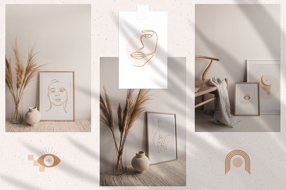 78个优雅抽象的女性艺术线条矢量插画海报设计素材包