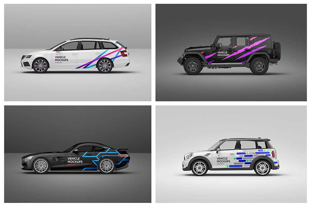 交通工具汽车样机PSD素材包合集