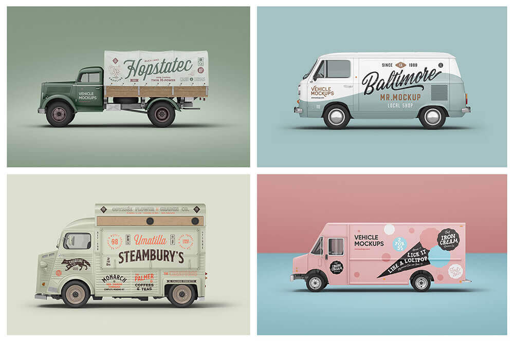 交通工具汽车样机PSD素材包合集